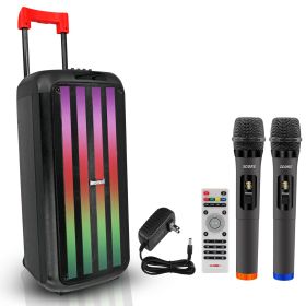 5 Core Bluetooth Speaker Karaoke Machine 8 Inch 2 Way Speaker Portable Singing PA System w Cool DJ Light Support FM + TWS + USB + Memory Card + AUX +