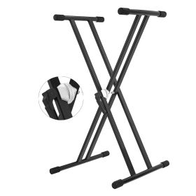 Adjustable Keyboard Stand with Gear Double X Keyboard Stand(Metal) with Locking Straps 5 Core KS 2X GEAR