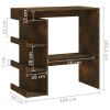 Bar Table with Storage Rack Smoked Oak 39.4"x19.7"x40"Engineered Wood