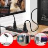 5 Core 3 Prong Extension Cord 10 Feet Three Prong Extension Cable US AC 3 Prong Christmas Light Extension Cord Heavy Duty Plug Extender -PC 1002