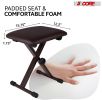 5Core Portable Piano Keyboard Music X-Style Adjustable Padded Stool Chair Seat Bench Brown KBB 02 BR