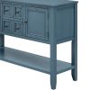 TREXM Cambridge Series Ample Storage Vintage Console Table with Four Small Drawers and Bottom Shelf for Living Rooms, Entrances and Kitchens (Light Na