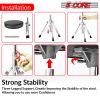 5 Core CHROME PRO Universal Drum Chair Round Padded Seat Throne Drum Stool Stand DS CH BLK