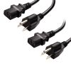 5 Core 3 Prong Extension Cord 10 Feet Three Prong Extension Cable US AC 3 Prong Christmas Light Extension Cord Heavy Duty Plug Extender -PC 1002