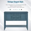 TREXM Cambridge Series Ample Storage Vintage Console Table with Four Small Drawers and Bottom Shelf for Living Rooms, Entrances and Kitchens (Light Na