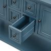 TREXM Cambridge Series Ample Storage Vintage Console Table with Four Small Drawers and Bottom Shelf for Living Rooms, Entrances and Kitchens (Light Na