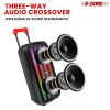5 Core Bluetooth Speaker Karaoke Machine 8 Inch 2 Way Speaker Portable Singing PA System w Cool DJ Light Support FM + TWS + USB + Memory Card + AUX +