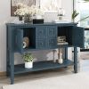 TREXM Cambridge Series Ample Storage Vintage Console Table with Four Small Drawers and Bottom Shelf for Living Rooms, Entrances and Kitchens (Light Na