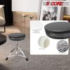 5 Core CHROME PRO Universal Drum Chair Round Padded Seat Throne Drum Stool Stand DS CH BLK