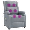 Massage Recliner Light Gray Fabric