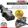 5 Core 3 Prong Extension Cord 10 Feet Three Prong Extension Cable US AC 3 Prong Christmas Light Extension Cord Heavy Duty Plug Extender -PC 1002