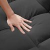 Modern Velvet Loveseat Futon Sofa Couch w/Pullout Bed, Small Love Seat Lounge Sofa w/Reclining Backrest, Toss Pillows, Pockets, Furniture for Living R