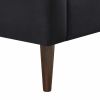 Modern Chesterfield sofa couch, Comfortable Upholstered sofa with Velvet Fabric and Wooden Frame and Wood Legs for Living Room/Bedroom/Office Black --