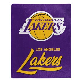 Lakers OFFICIAL NBA "Signature" Raschel Throw Blanket; 50" x 60"