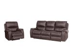 Faux Leather Reclining Sofa Couch Single Chair for Living Room Brown