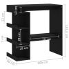Bar Table with Storage Rack Black 39.4"x19.7"x40" Engineered Wood