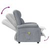 Massage Recliner Light Gray Fabric