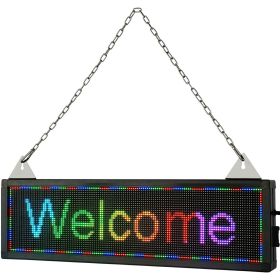 VEVOR LED Scrolling Sign, 21" x 6" WiFi & USB Control, Full Color P4 Programmable Display, Indoor High Resolution Message Board, High Brightness Elect