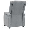 Massage Recliner Light Gray Fabric