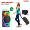 5 Core Bluetooth Speaker Karaoke Machine Portable Singing PA System w Cool DJ Light Support FM + TWS + USB + Memory Card+ AUX + REC Party Speakers Inc