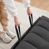 Modern Velvet Loveseat Futon Sofa Couch w/Pullout Bed, Small Love Seat Lounge Sofa w/Reclining Backrest, Toss Pillows, Pockets, Furniture for Living R