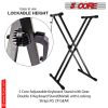 Adjustable Keyboard Stand with Gear Double X Keyboard Stand(Metal) with Locking Straps 5 Core KS 2X GEAR