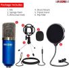 XLR Microphone Condenser Mic for Computer Gaming; Podcast Tripod Stand Kit for Streaming; Recording; Vocals; Voice; Cardioids Studio Microphone 5 Core