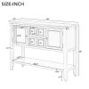 TREXM Cambridge Series Ample Storage Vintage Console Table with Four Small Drawers and Bottom Shelf for Living Rooms, Entrances and Kitchens (Light Na
