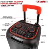 5 Core Bluetooth Speaker Karaoke Machine 8 Inch 2 Way Speaker Portable Singing PA System w Cool DJ Light Support FM + TWS + USB + Memory Card + AUX +