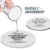 Coasters for Drinks Set of 6 with Holder(Black text style)