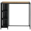 Bar Table with Storage Rack Black 47.2"x23.6"x43.3" Poly Rattan