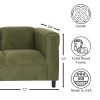 Green Faux Leather Sofa, Modern 3-Seater Sofas Couches for Living Room, Bedroom, Office, and Apartment with Solid Wood Frame