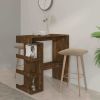 Bar Table with Storage Rack Smoked Oak 39.4"x19.7"x40"Engineered Wood