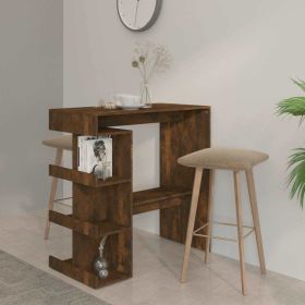 Bar Table with Storage Rack Smoked Oak 39.4"x19.7"x40"Engineered Wood
