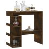 Bar Table with Storage Rack Smoked Oak 39.4"x19.7"x40"Engineered Wood
