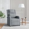 Massage Recliner Light Gray Fabric