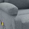 Massage Recliner Light Gray Fabric
