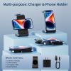 Magnetic Wireless Charger, 3 in 1 Fast Wireless Charging Station for Multiple Devices