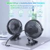 Portable Clip on Fan Battery Operated, Small Powerful USB Desk Fan, 3 Speed Quiet Rechargeable Mini Table Fan, 360¬∞ Rotate Cooling Fan for Home Offic