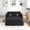 Modern 55.5" Pull Out Sleep Sofa Bed 2 Seater Loveseats Sofa Couch with side pockets, Adjsutable Backrest and Lumbar Pillows for Apartment Office Livi