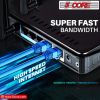 5 Core Ethernet Cable 10 Feet 1 Piece Blue Cat 6 Cord Premium RJ45 Internet Cable Cat6 Compatible w Cat 5 Cat 7 Cat 5e Network Cable - ET 10FT BLU