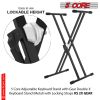 Adjustable Keyboard Stand with Gear Double X Keyboard Stand(Metal) with Locking Straps 5 Core KS 2X GEAR