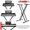 Adjustable Keyboard Stand with Gear Double X Keyboard Stand(Metal) with Locking Straps 5 Core KS 2X GEAR