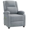 Massage Recliner Light Gray Fabric