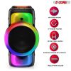 5 Core Bluetooth Speaker Karaoke Machine Portable Singing PA System w Cool DJ Light Support FM + TWS + USB + Memory Card+ AUX + REC Party Speakers Inc