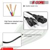 5 Core 3 Prong Extension Cord 10 Feet Three Prong Extension Cable US AC 3 Prong Christmas Light Extension Cord Heavy Duty Plug Extender -PC 1002