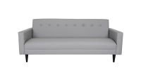 Grey Faux Leather Sofa, Modern 3-Seater Sofas Couches for Living Room, Bedroom, Office, and Apartment with Solid Wood Frame