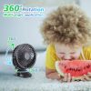 Portable Clip on Fan Battery Operated, Small Powerful USB Desk Fan, 3 Speed Quiet Rechargeable Mini Table Fan, 360¬∞ Rotate Cooling Fan for Home Offic