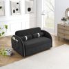 Modern 55.5" Pull Out Sleep Sofa Bed 2 Seater Loveseats Sofa Couch with side pockets, Adjsutable Backrest and Lumbar Pillows for Apartment Office Livi