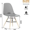Ins Simple Dining Chair Set of 4pcs, Mid Century Modern Chair, Outdoor Indoor Shell PP Lounge Plastic Chair, Side Chair with Natural Wood Legs for Kit